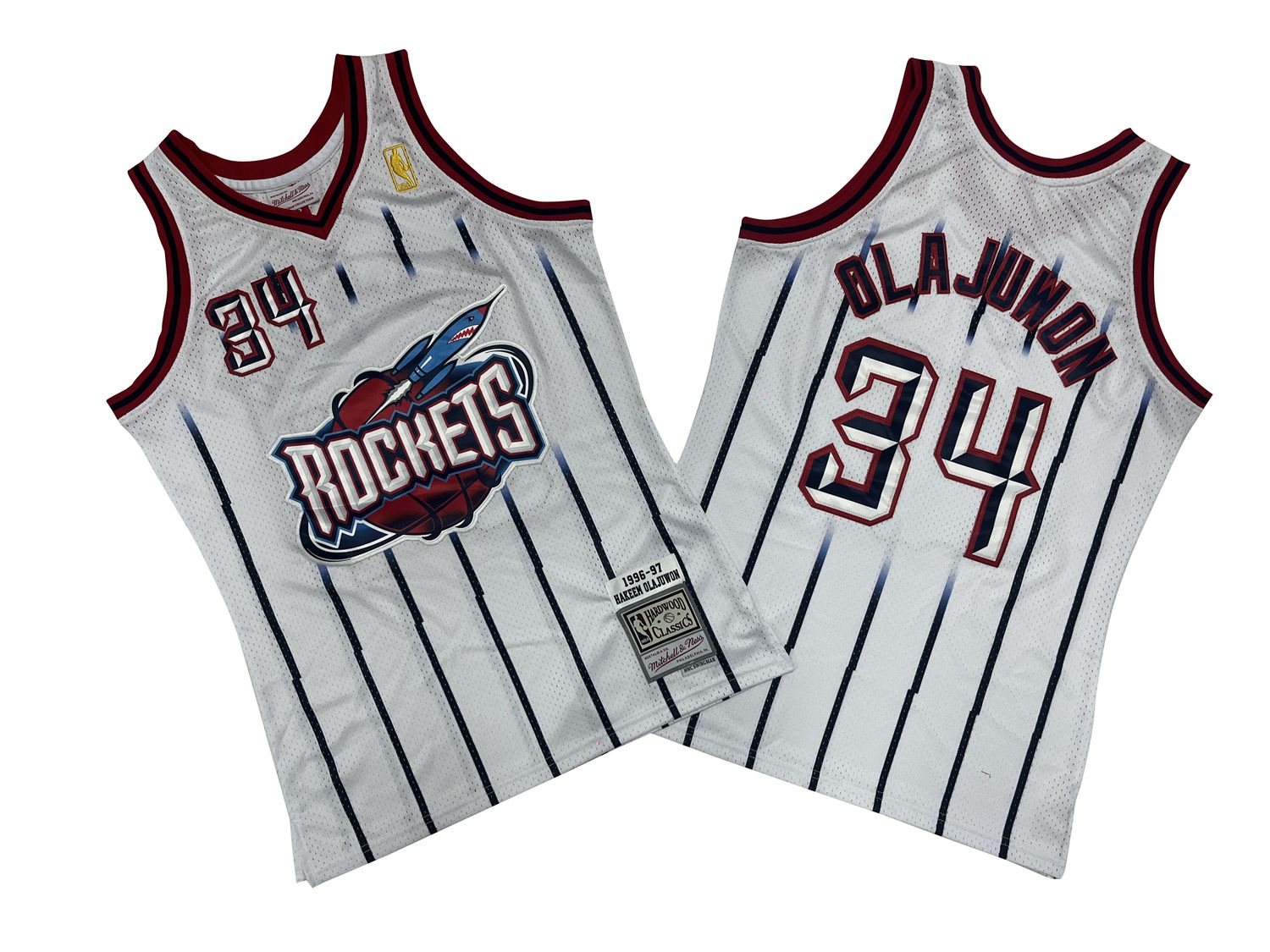 Men Houston Rockets #34 Olajuwon White Throwback NBA Jersey->washington wizards->NBA Jersey